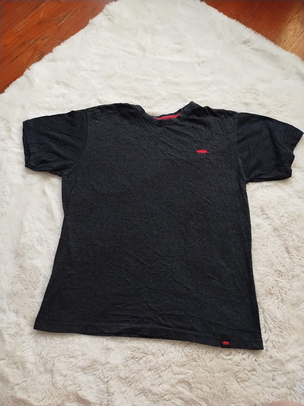 Men's Black Polo Tee with Red Accent